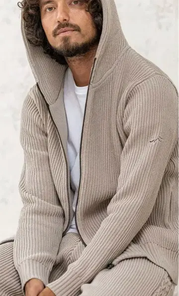 CALL&RESPONSE 콜앤리스폰스 오버사이즈 니트 지퍼 후드티 XL