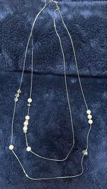 실버 목걸이 펄 장식