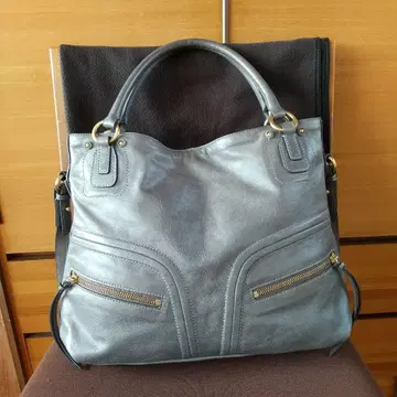 SAZABY 그레이 가죽 숄더백