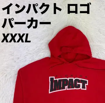풀오버 후드티 후드 임팩트 로고 디자인 레드 XXXL 사이즈
