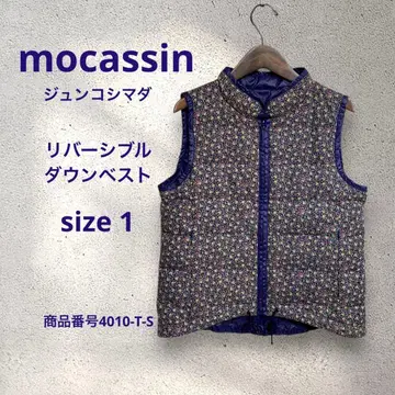 모카신 준코 시마다 리버서블 베스트 꽃무늬/퍼플 사이즈 1