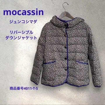 mocassin 준코 시마다 리버서블 다운 자켓 꽃무늬/퍼플