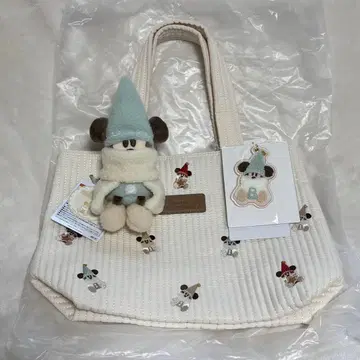 릴린린 토트백 인형 배지 키체인 스카이블루