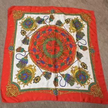 루크레치아 스카프 대형 바로크 패턴 실크 이탈리아제 LUCREZIA