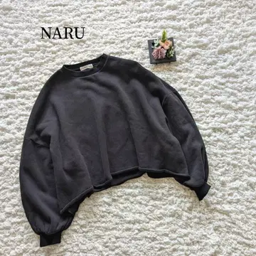 새상품급 [ NARU ] 나루 속기모 볼륨 소매 맨투맨 일본제 긴팔