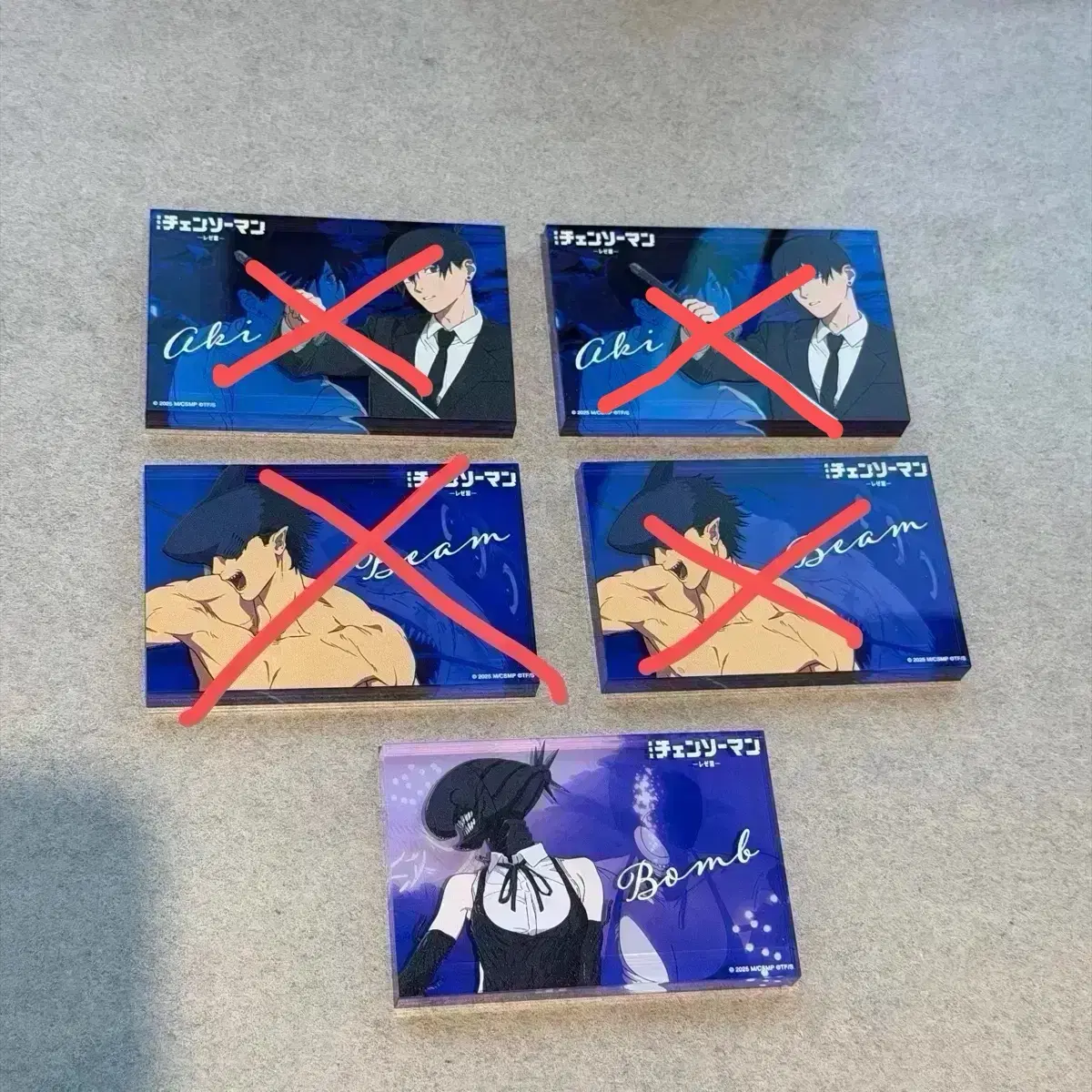 Chainsaw Man Aki Beam Bomb Reze Movie Trading Mini Acrylic Block