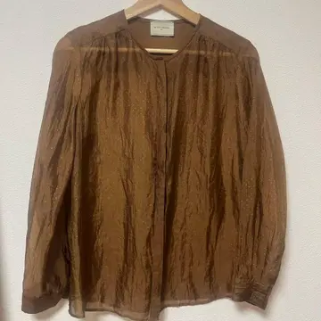 UNITED ARROWS 브라운 시어 긴팔 셔츠