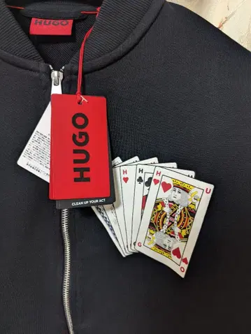 일본 국내 완판 Hugo 카드놀이 아트 워크 코튼 Terry 봄버 자켓