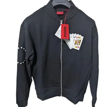 일본 국내 완판 Hugo 카드놀이 아트 워크 코튼 Terry 봄버 자켓