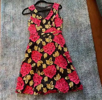 그레이스 빨간색 꽃무늬 원피스