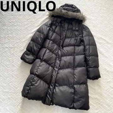 유니클로 후드 포함 롱 다운 자켓 블랙 XL