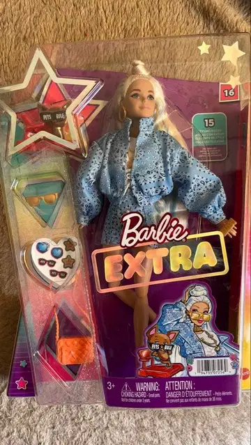 미개봉 새상품 Barbie Extra 스카이블루 인형 15점 부속