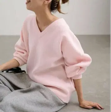 FRAMeWORK 프레임워크 AQUA V넥 풀오버 니트 핑크