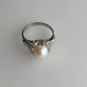 펄 SILVER 각인 반지