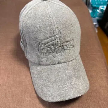 LACOSTE 타월 원단 캡 악어 로고 자수 미사용