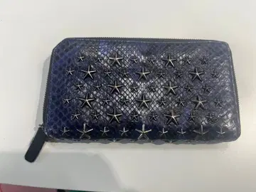 지미추 스타 스터드 장식 네이비 장지갑