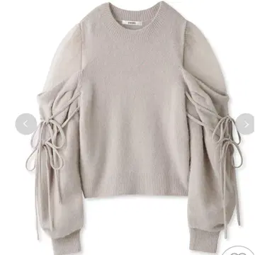 snidel 시스루 숄더 니트 풀오버 LGRY 라이트 그레이