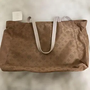 브라운 로고 토트백 빅