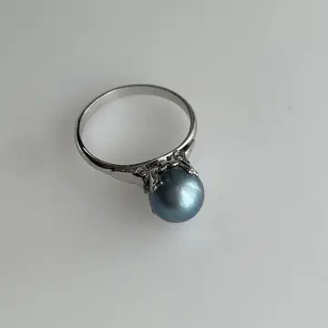 펄 SILVER 각인 반지