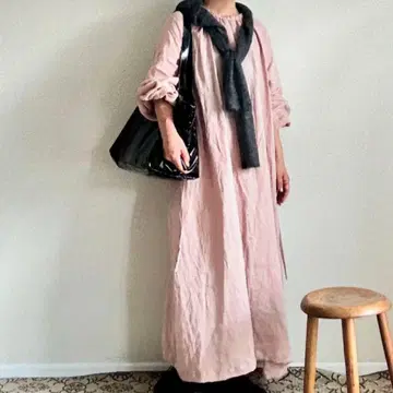 스모크 원피스 핑크 베이지 표시 사이즈