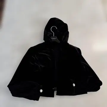 폭시 비쥬 버튼 블랙 벨벳 후드 부착 후드티 40