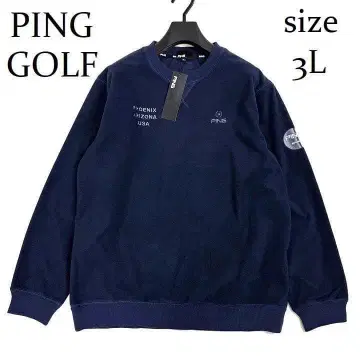 새상품 핑 골프 크루넥 플리스 3층 본딩 네이비 3L