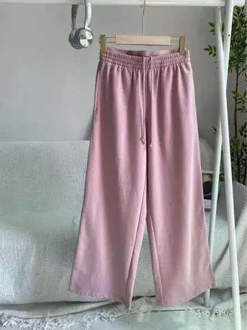 핑크 와이드 팬츠 드로우 스트링 포함