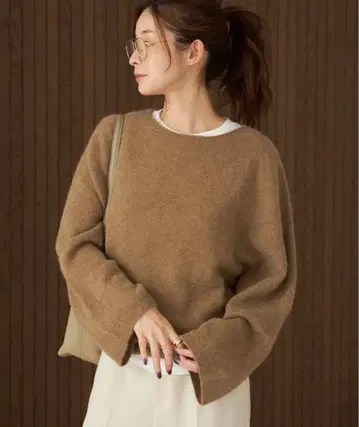 플라주 plage Babyalpaca 래글런 풀오버 카멜 완판템