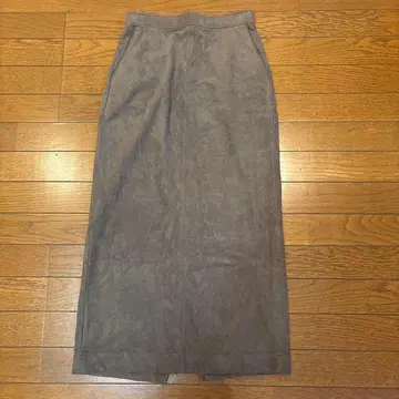 relume 스웨이드풍 롱 스커트 그레이