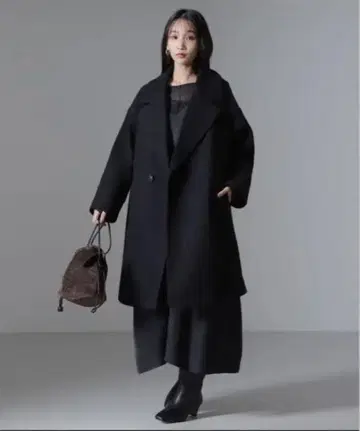 NANO universe 멜톤 저지 와이드 체스터 코트