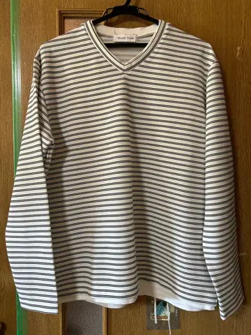 Master frame 스트라이프 V넥 긴팔 티셔츠