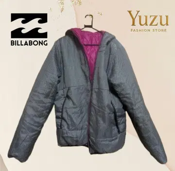 BILLABONG 헤링본 다운 자켓 그레이/핑크