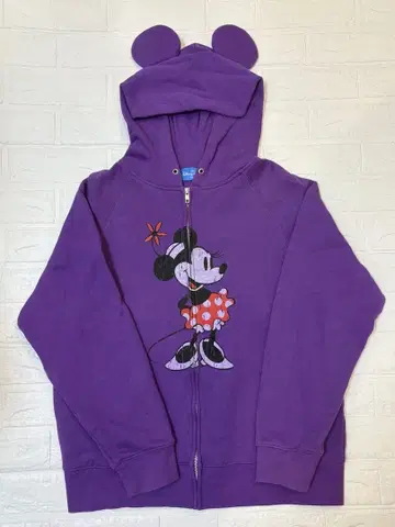 디즈니 후드티 귀 포함 미니 보라색 L