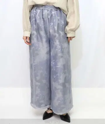 [] 꽃무늬 고블랑 직조풍 극장 원단 레이어드 팬츠