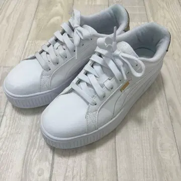 PUMA 스니커즈 통굽 화이트 24cm 골드 장식