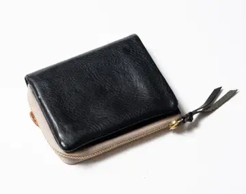 studio.s 무타 접이식 지갑 가죽 천연 가죽 블랙