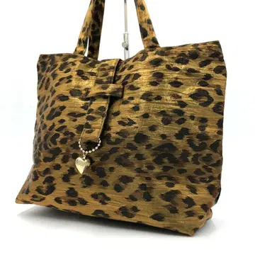 [ 새상품급 ] 모스키노 토트백 레오파드 하트참 브라운