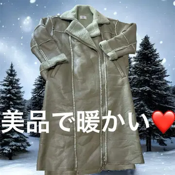 jouetie(쥬에티) 롱 코트 페이크 무스탕 민트 그린