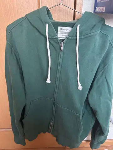 챔피온 그린 지퍼 후드티