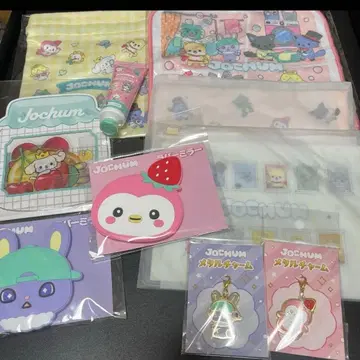 JOCHUM 세트 거울 파우치 스티커 메탈 참 치마타 포포