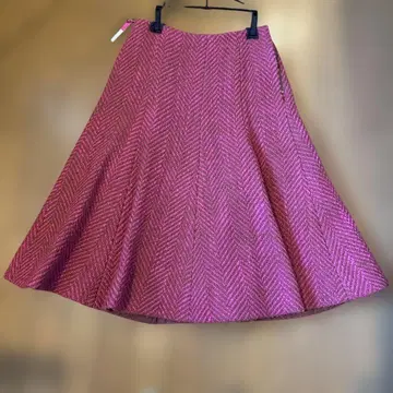 핑크 헤링본 플레어 스커트 제인 마플