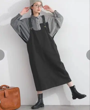 lupilien 루필리앙 루즈핏 오버롤 스커트 멜빵치마