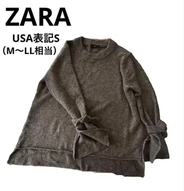 ZARA 자라 풀오버 니트 스웨터 리본 포함 긴팔 니트 소매 슬릿