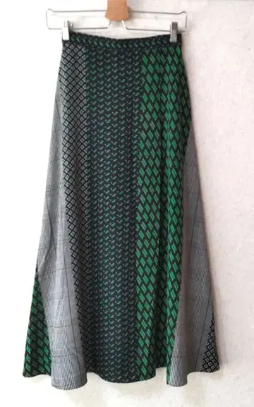 유나이티드 애로우즈 프린트 플레어 롱 스커트 36 기하학 패턴 일본제