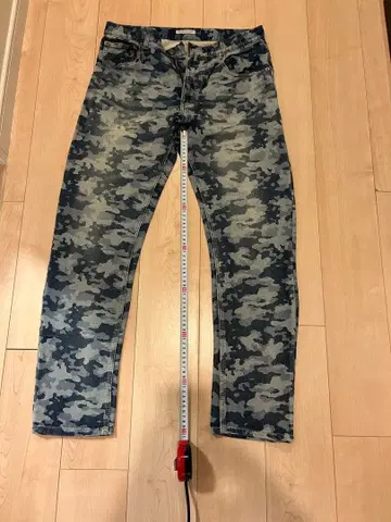 카모 패턴 데님 팬츠 남성용 청바지 스트레치