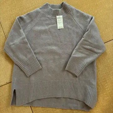 any sis 얇은 퍼플 하이넥 스웨터