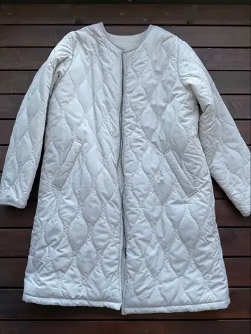 속기모 퀼팅 롱 코트