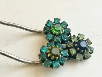 BAIXA 그린 블루 계열 꽃 큐빅 헤어 액세서리 ITALY