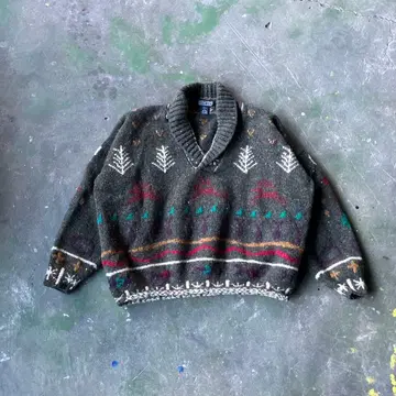 LANDS' END 랜드스 엔드 숄카라 울 니트 스웨터