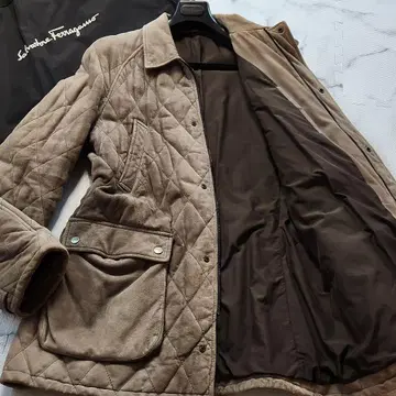 XXL 상당 살바토레 페라가모 가죽 자켓 퀼팅 간치니